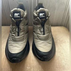 Sorel Womens Out N About NL4439-365 Green Zip Front Ankle Winter Boots 9